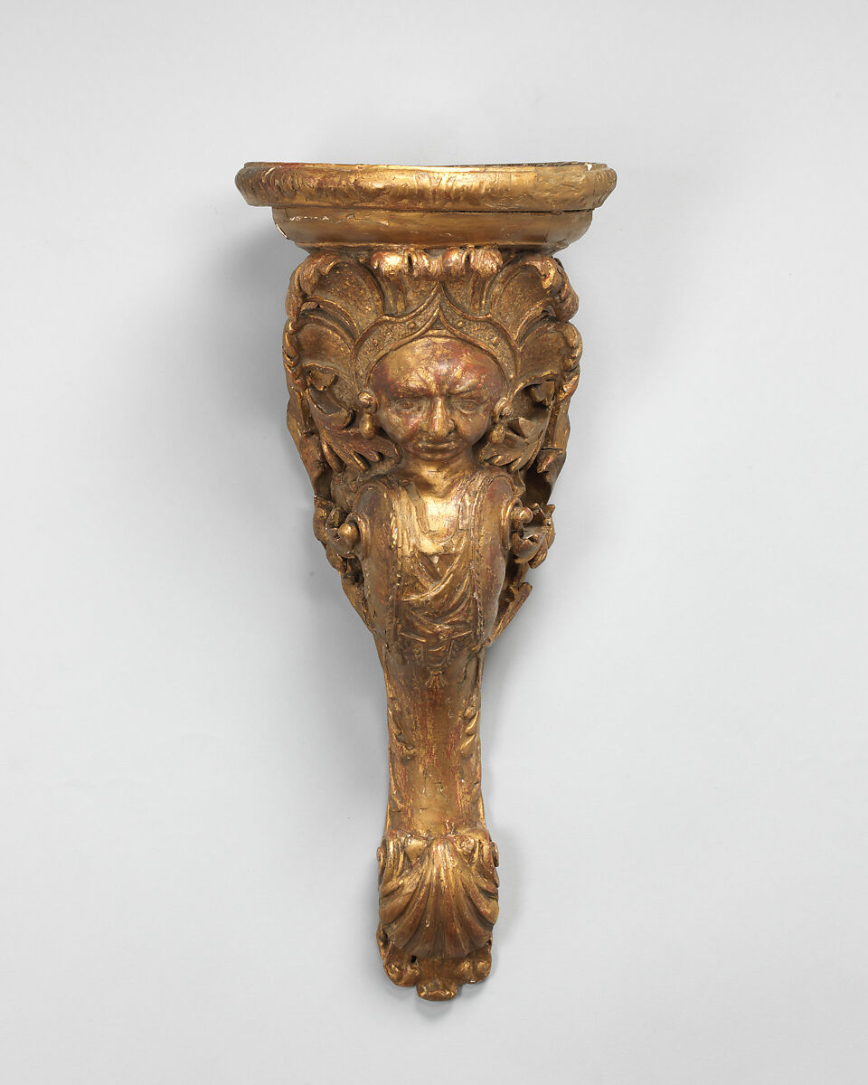 Pair of brackets, Carved wood and gilt-gesso, British
