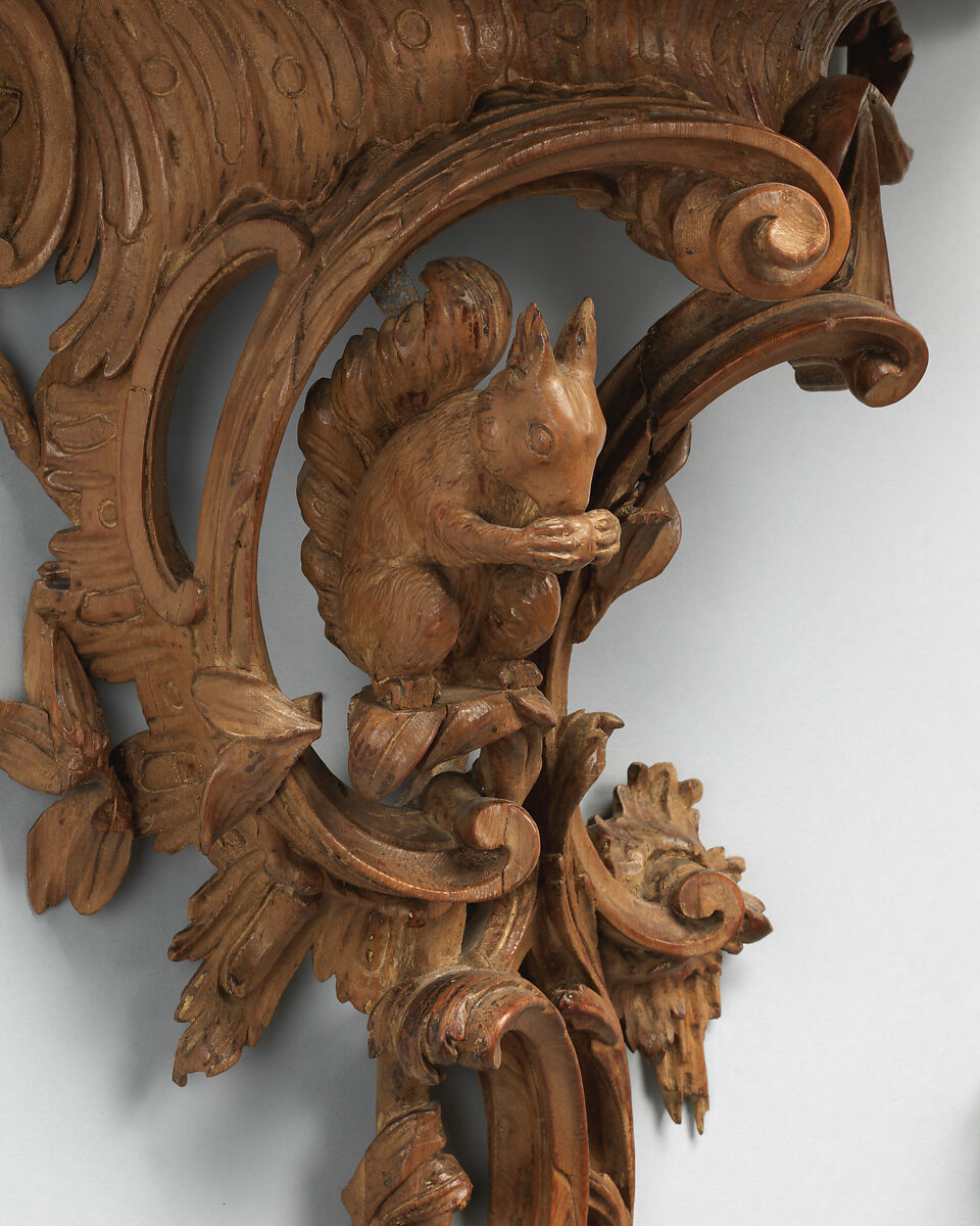 Pair of brackets, Stained softwood, British