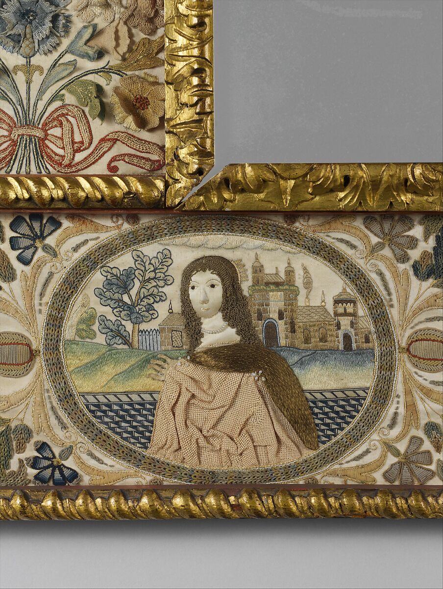 Mirror, Silk on satin, British