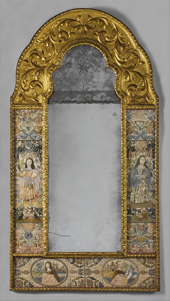 Mirror, Silk on satin, British 