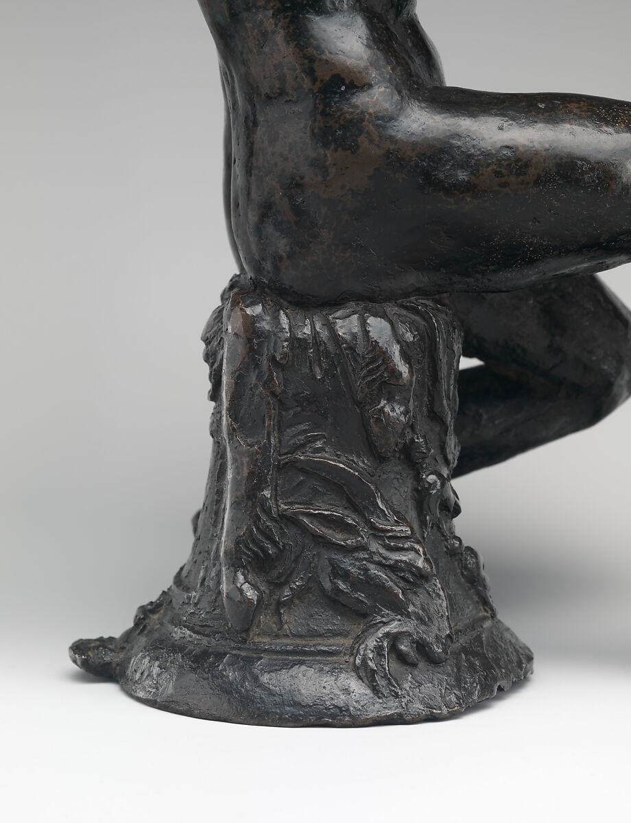 Seated Faun, Manner of Andrea Briosco, called Riccio (Italian, Trent 1470–1532 Padua), Bronze, Italian, Padua