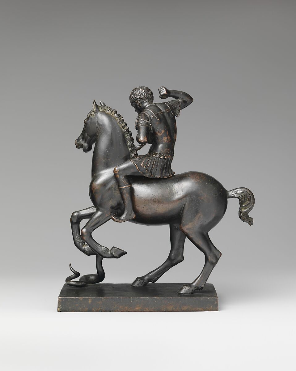 Horse and rider startled by a snake, Bronze, Italian, Venice or Padua