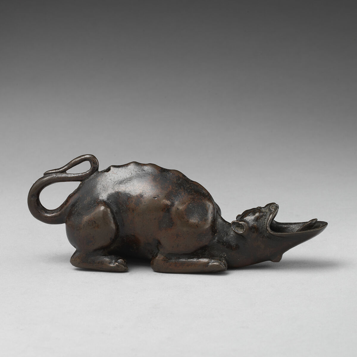 Oil lamp in the form of a grotesque animal, School of Andrea Briosco, called Riccio (Italian, Trent 1470–1532 Padua), Bronze, Possibly France or the Netherlands