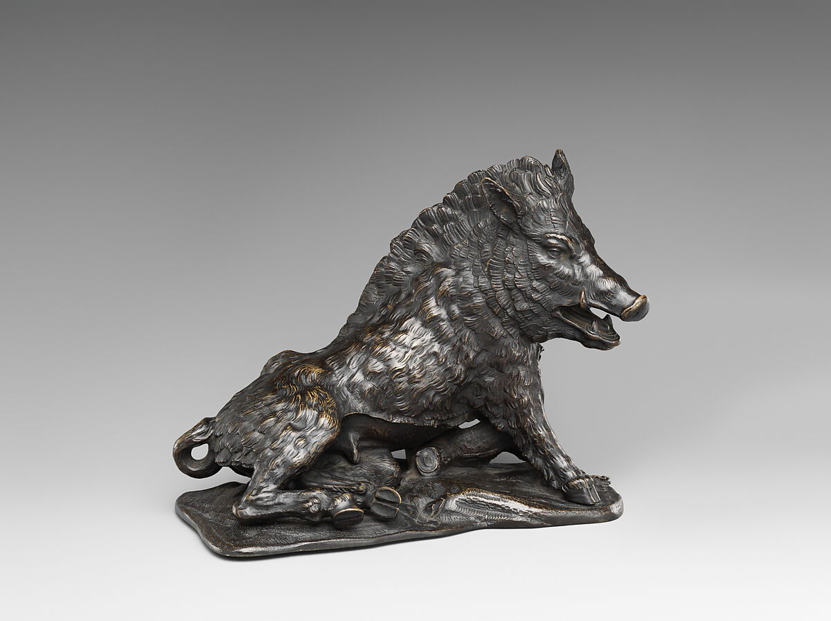 Wild Boar, Probably after Giovanni Francesco Susini (Italian, Florence 1585–1653 Florence), Bronze, Italian, Florence 