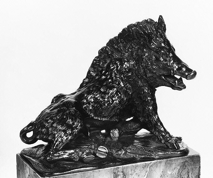 Wild Boar, Probably after Giovanni Francesco Susini (Italian, Florence 1585–1653 Florence), Bronze, Italian, Florence