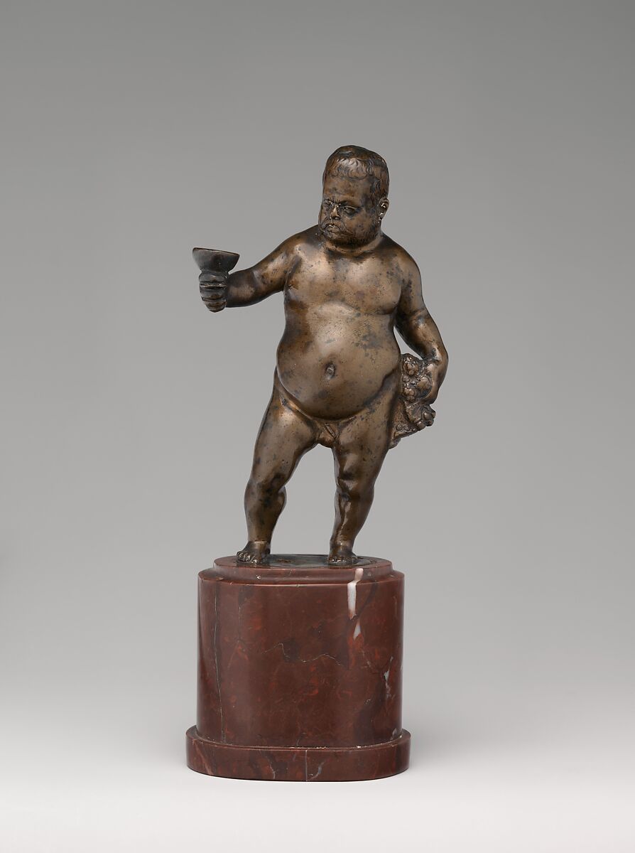 The Dwarf Morgante as Bacchus, After a model by Giambologna (Netherlandish, Douai 1529–1608 Florence), Bronze, on later marble base, Italian, Florence 