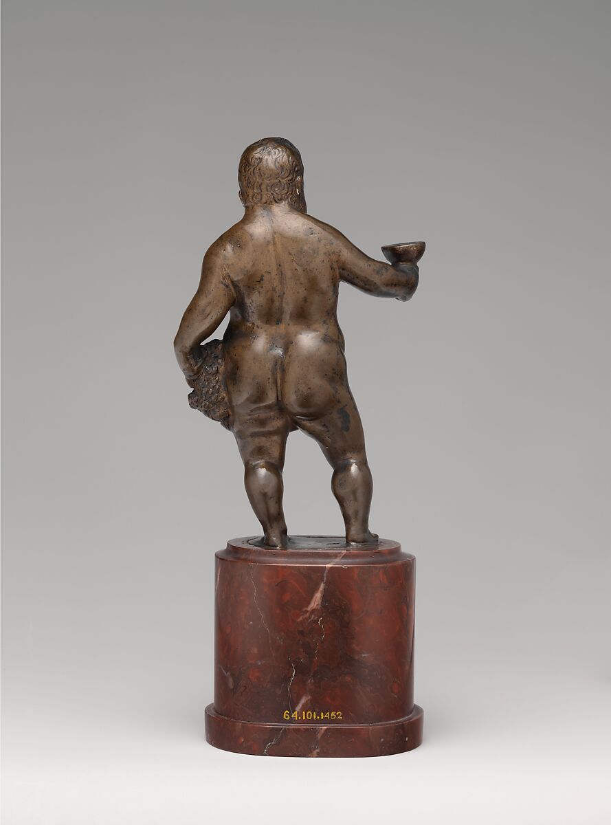 The Dwarf Morgante as Bacchus, After a model by Giambologna (Netherlandish, Douai 1529–1608 Florence), Bronze, on later marble base, Italian, Florence