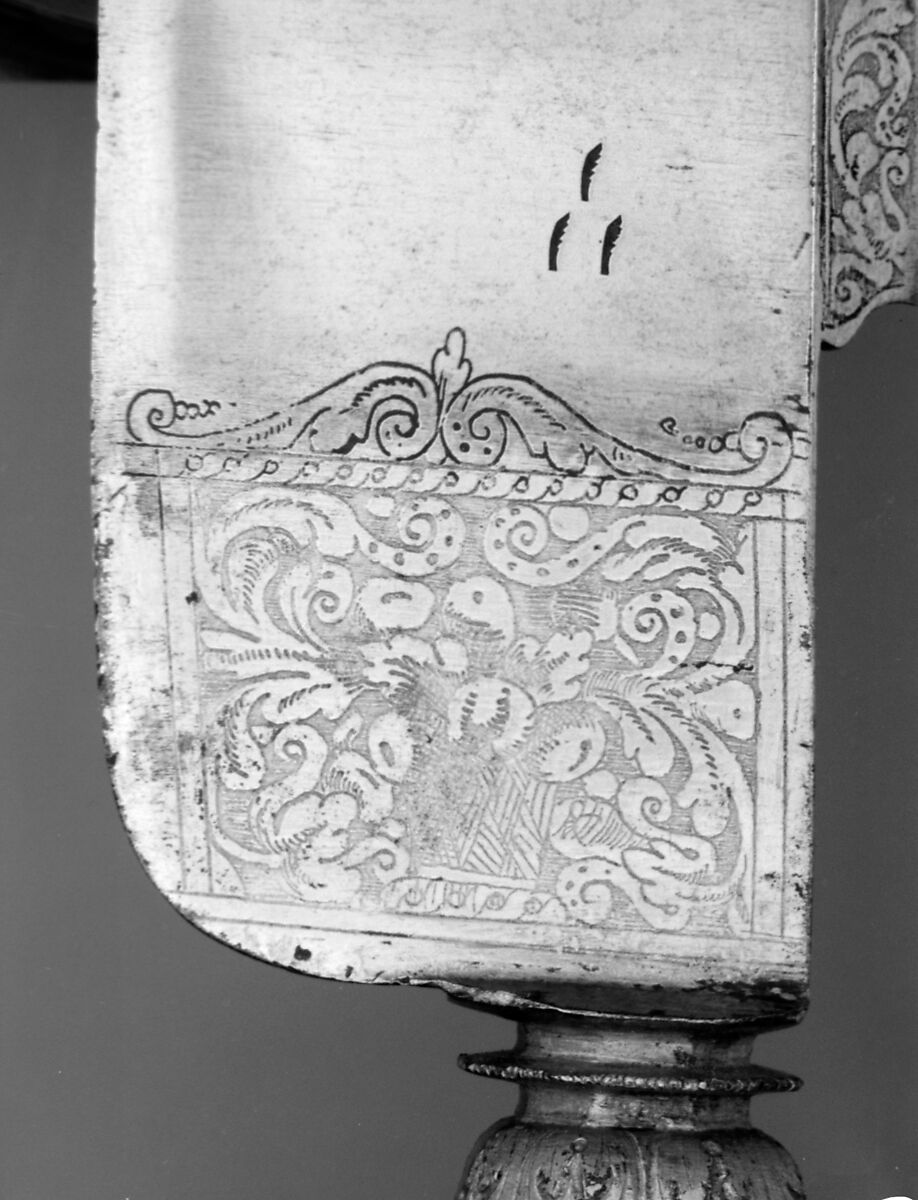 Set of seven pruning tools, Steel, partly gilded; mother-of-pearl, French, Moulins