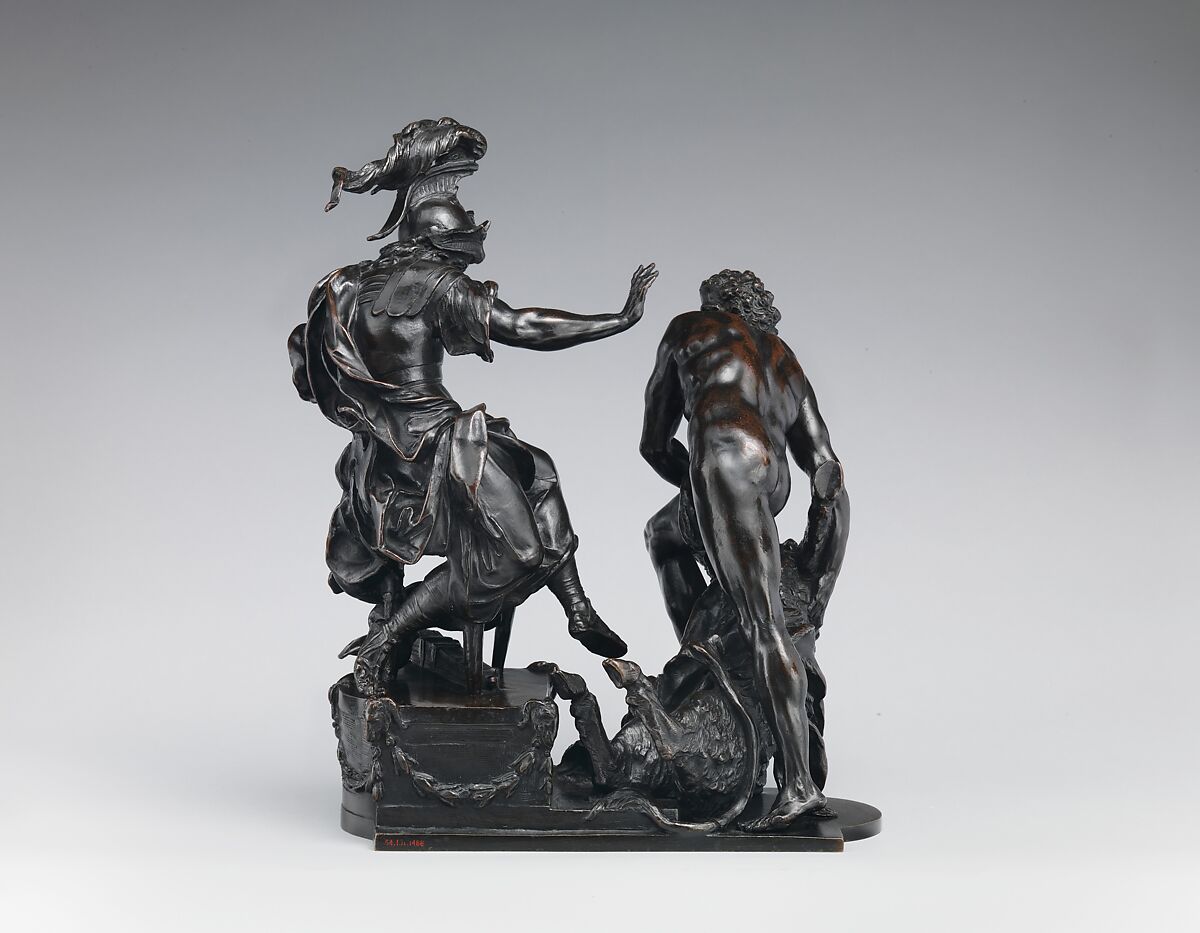 Hercules Delivering the Erymanthean Boar to Eurystheus, François Lespingola (French, 1644–1705), Bronze, French, probably Paris