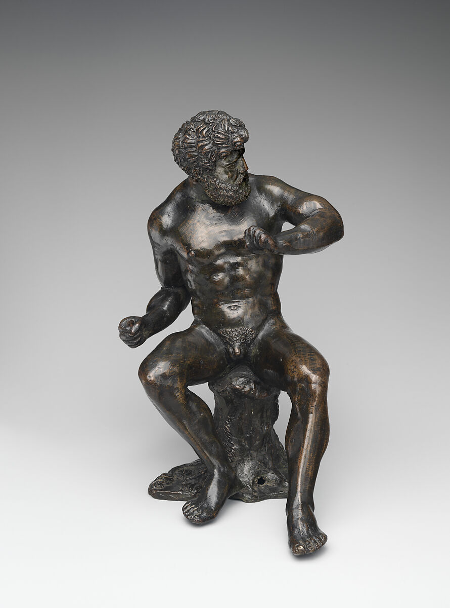Seated Hercules, Bronze, German, Nuremberg