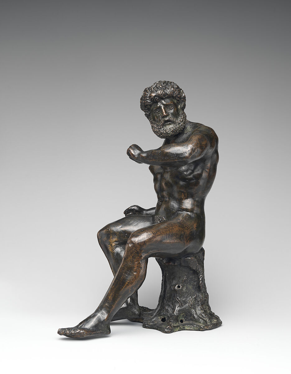 Seated Hercules, Bronze, German, Nuremberg 