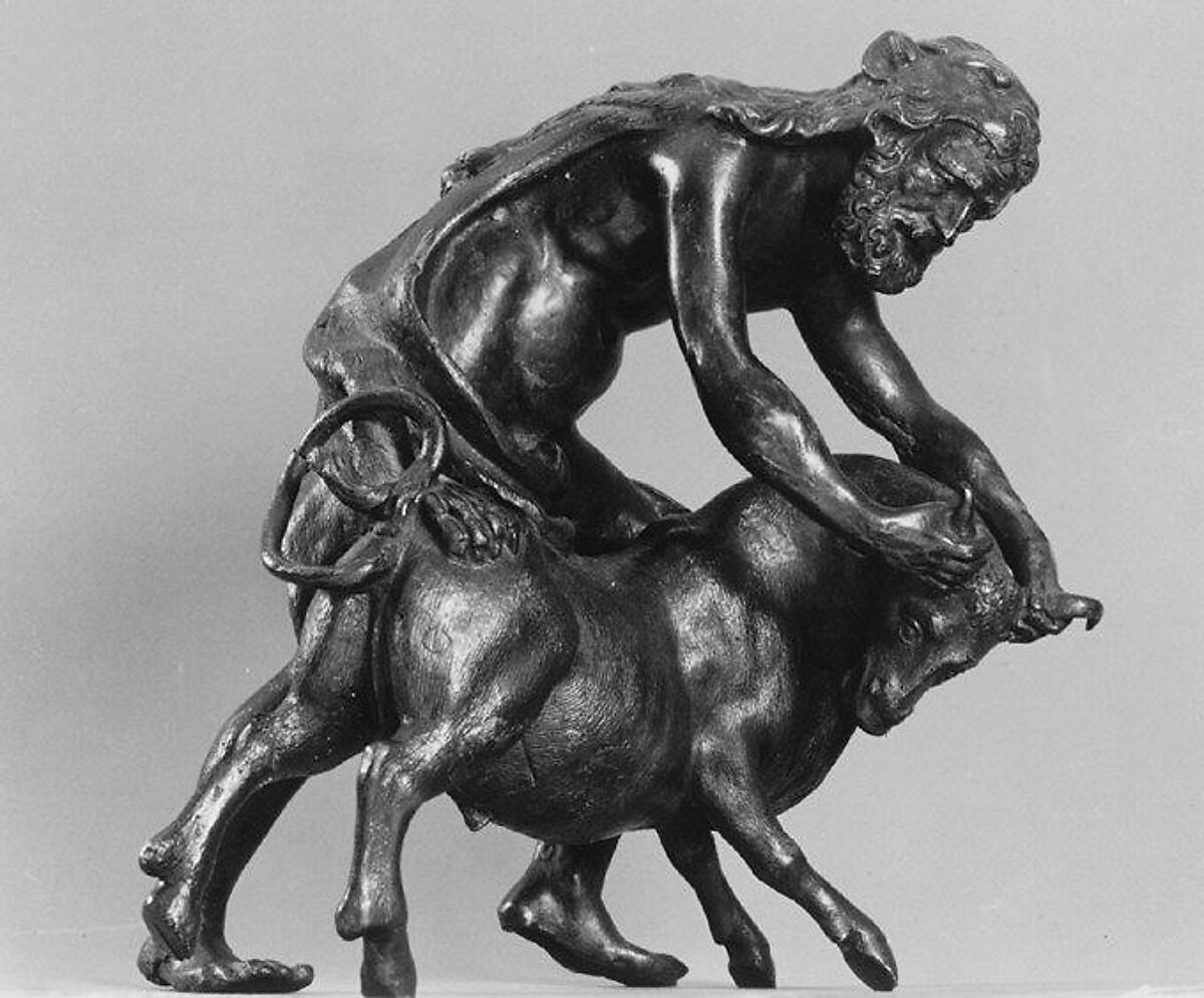 Hercules with the Cretan Bull, Bronze, European 