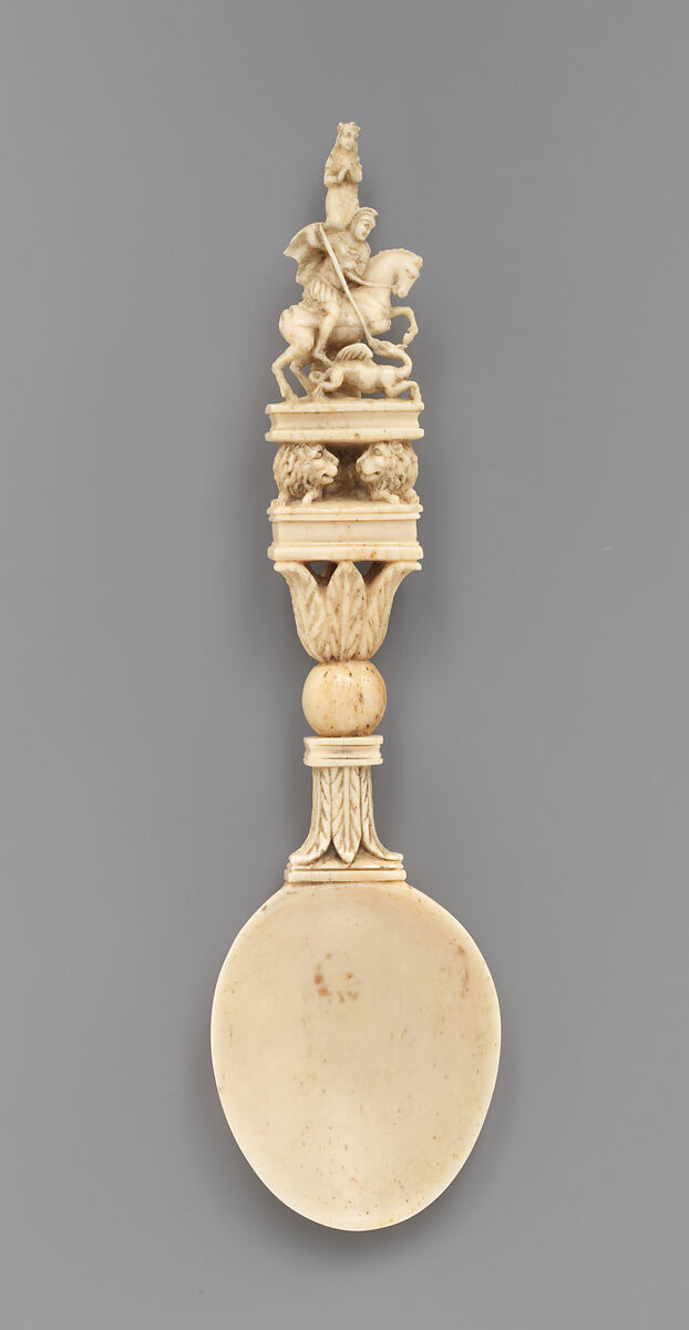 Saint George slaying the dragon, Ivory	, French 