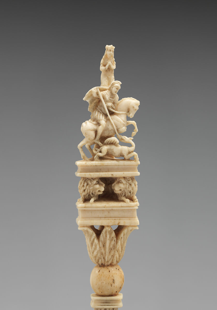 Saint George slaying the dragon, Ivory	, French