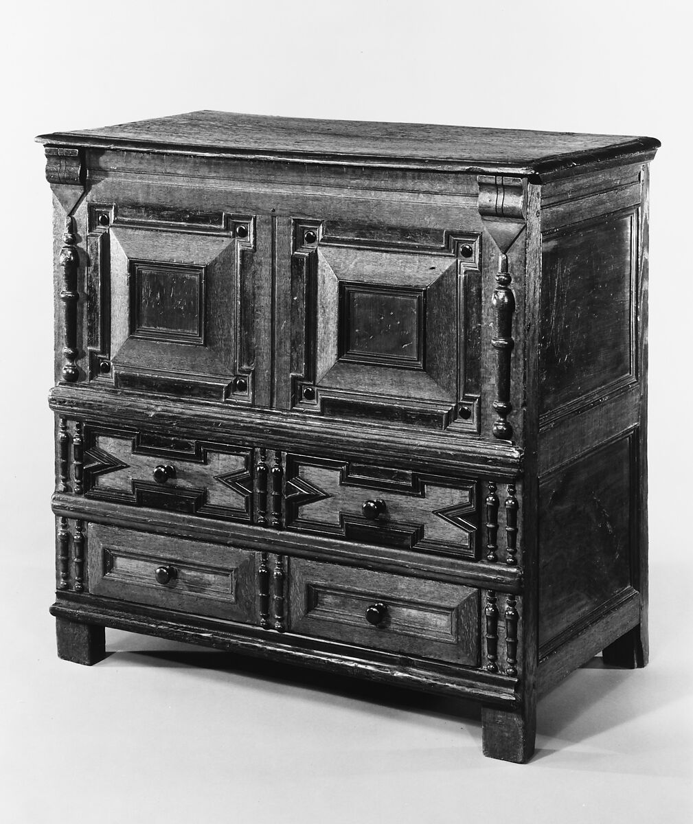 Chest with drawers, Red oak, yellow pine, hemlock, white pine, poplar, American