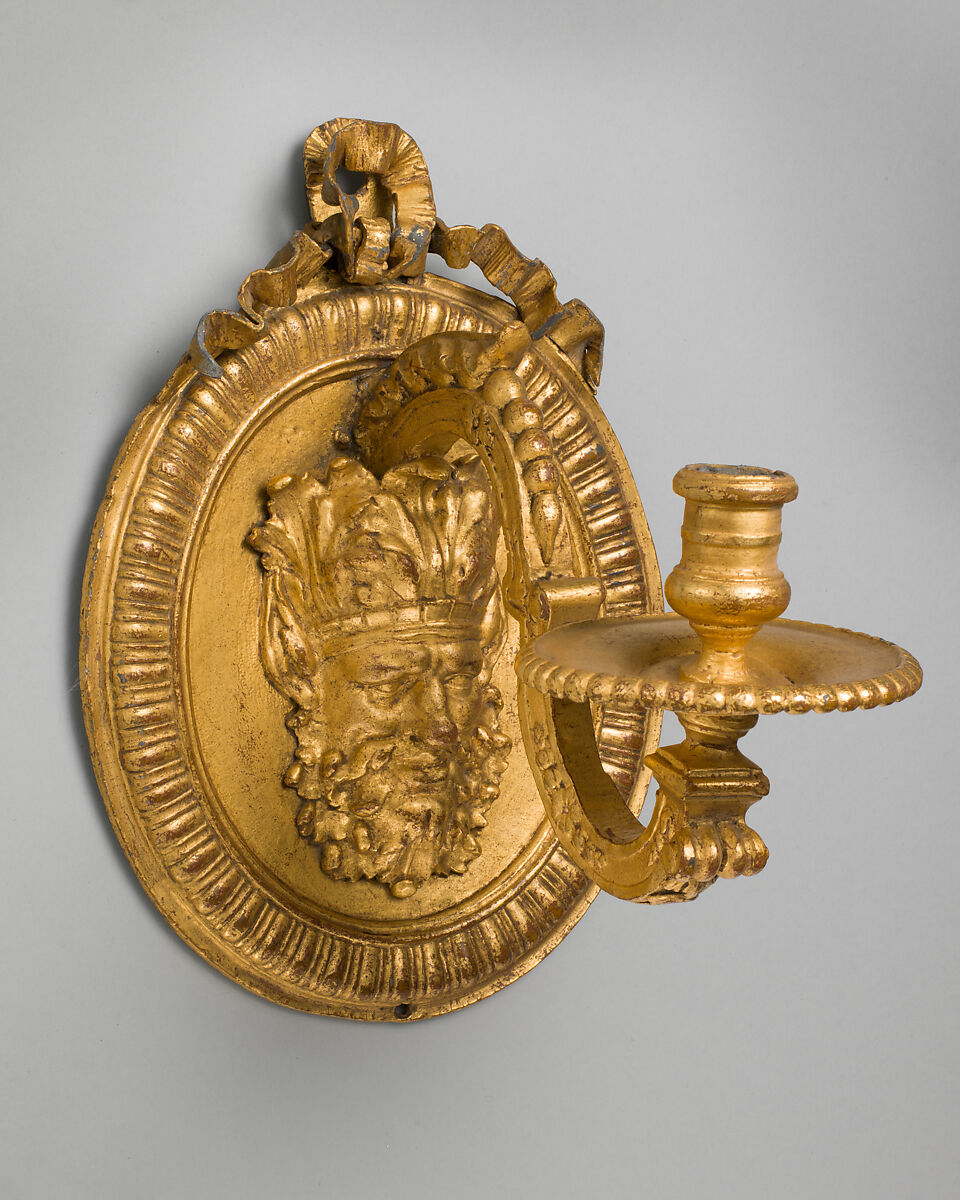 Sconce, Lead, gilded, British 