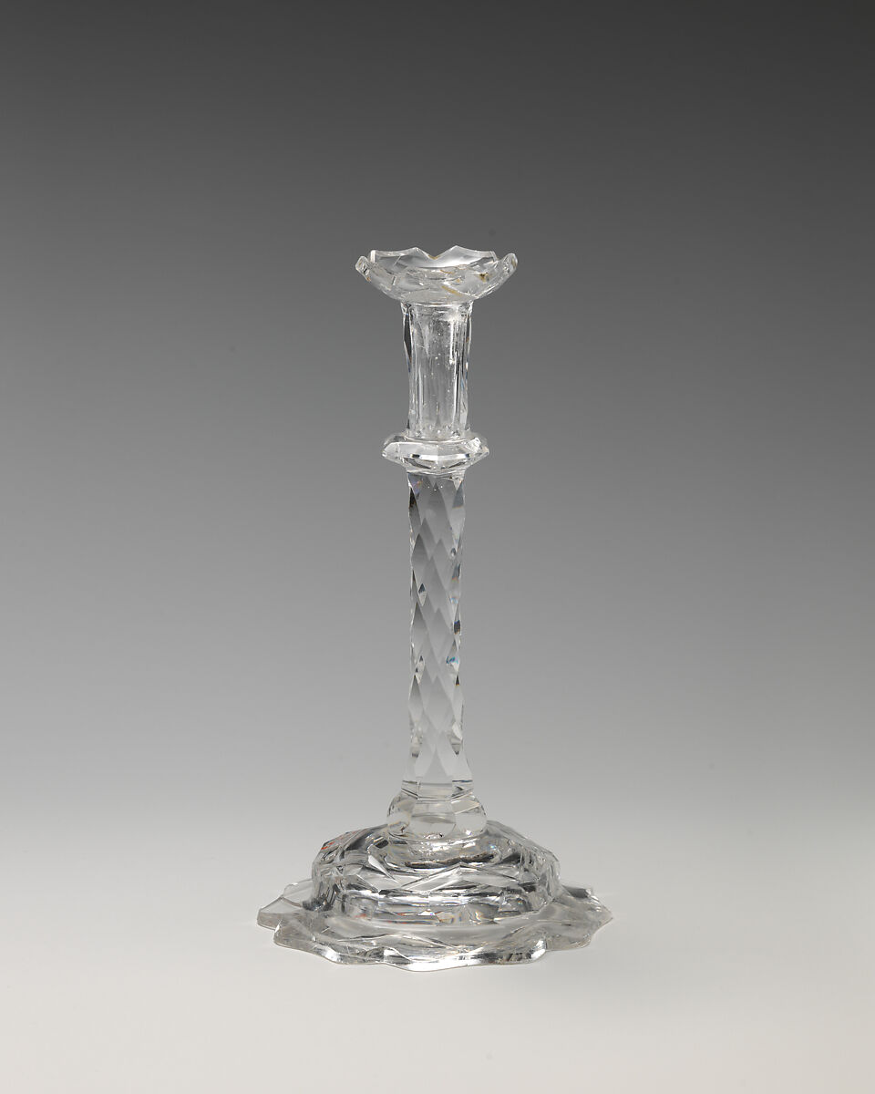 Taperstick (one of a pair), Glass, British 