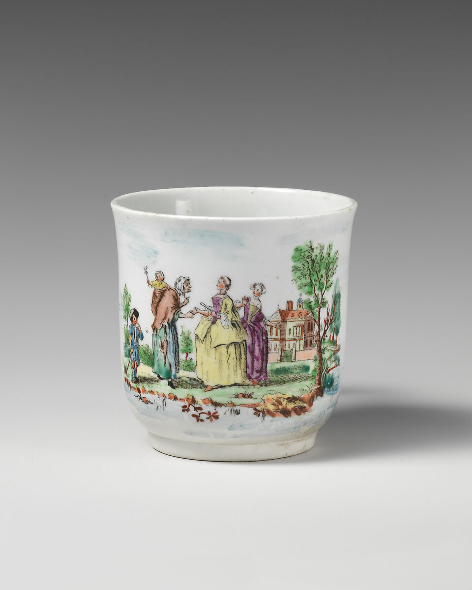 Cup, Soft-paste porcelain, British 