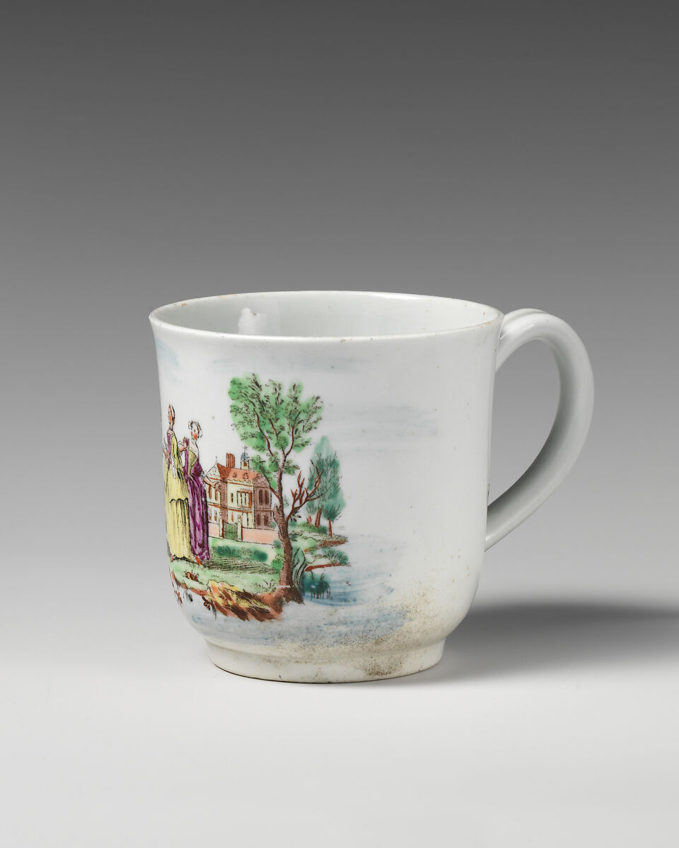 Cup, Soft-paste porcelain, British