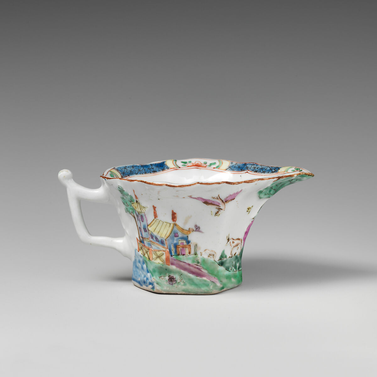 Cream jug, Soft-paste porcelain, British