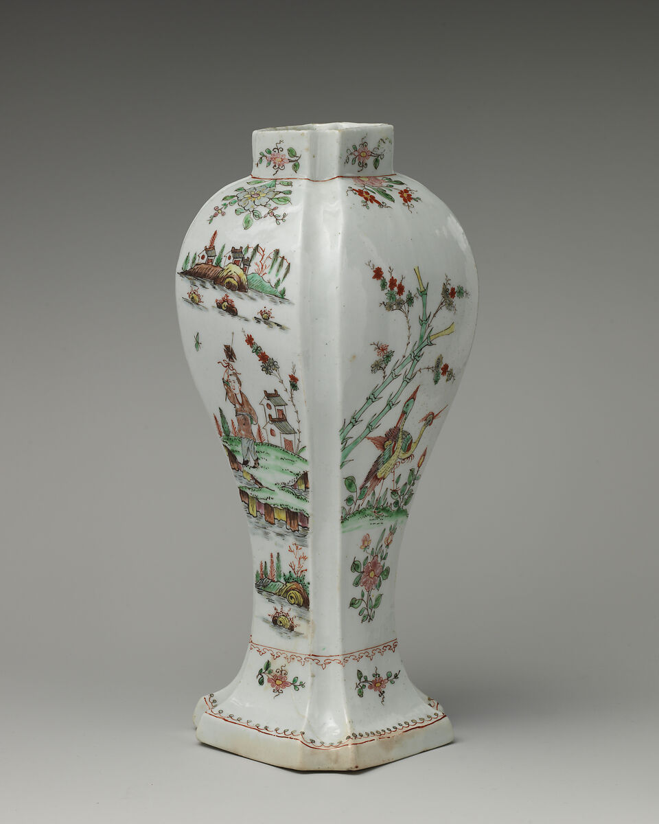 Vase, Worcester factory (British, 1751–2008), Soft-paste porcelain decorated in polychrome enamels, British, Worcester