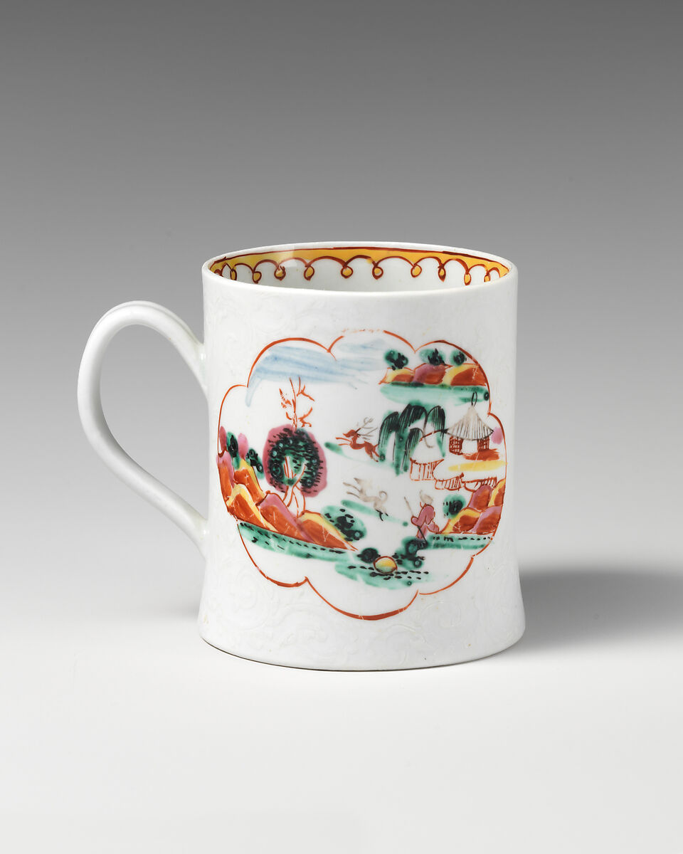 Mug, Soft-paste porcelain, British