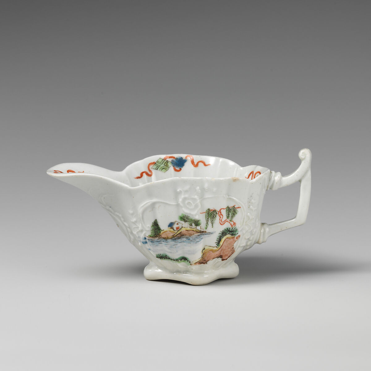 Creamboat, Worcester factory (British, 1751–2008), Soft-paste porcelain, British, Worcester 