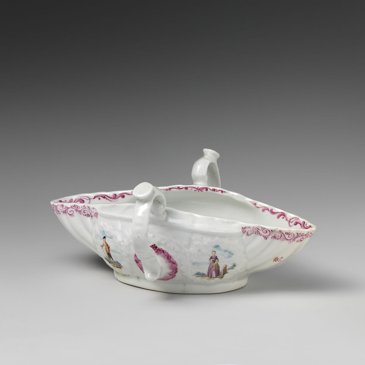 Sauceboat (one of a pair), Worcester factory (British, 1751–2008), Soft-paste porcelain, British, Worcester 