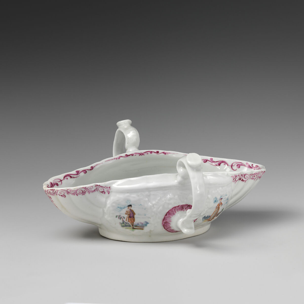 Sauceboat (one of a pair), Worcester factory (British, 1751–2008), Soft-paste porcelain, British, Worcester