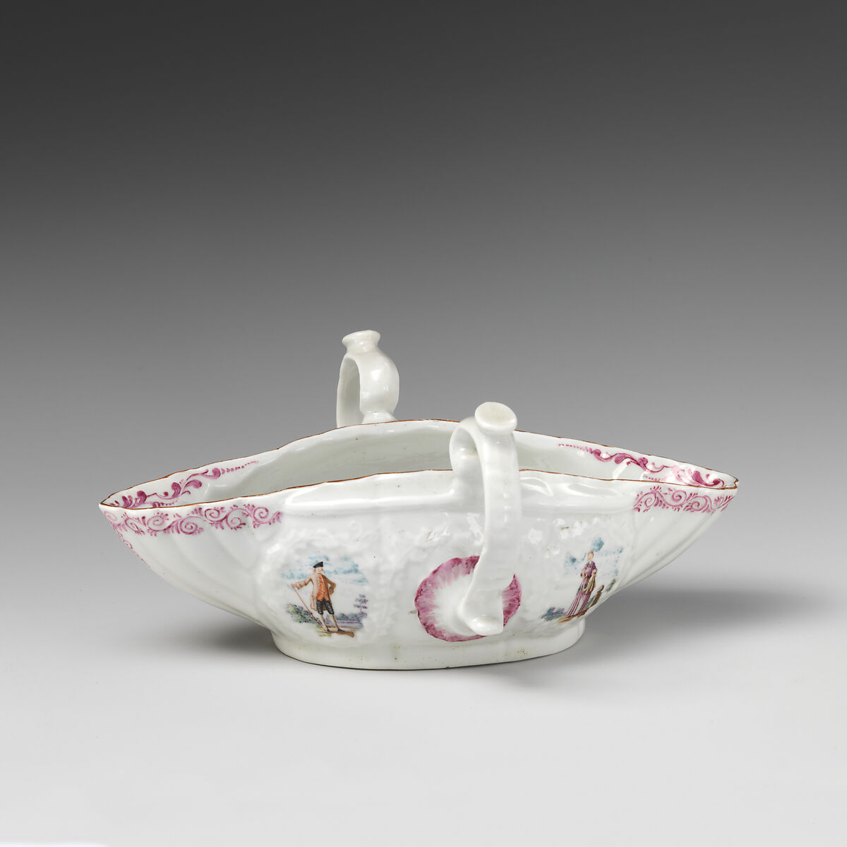Sauceboat (one of a pair), Worcester factory (British, 1751–2008), Soft-paste porcelain, British, Worcester 