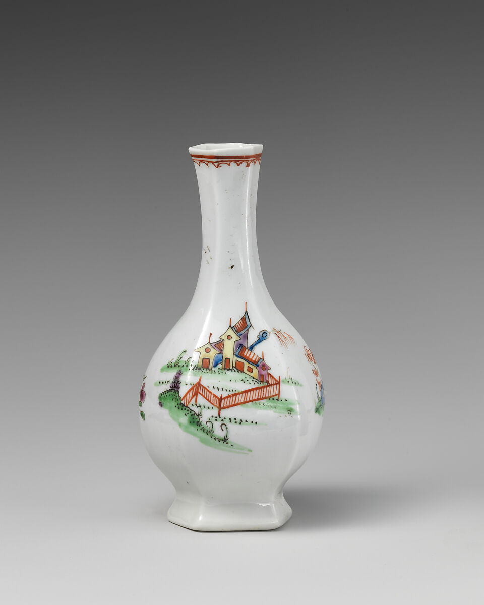 Bottle, Soft-paste porcelain, British