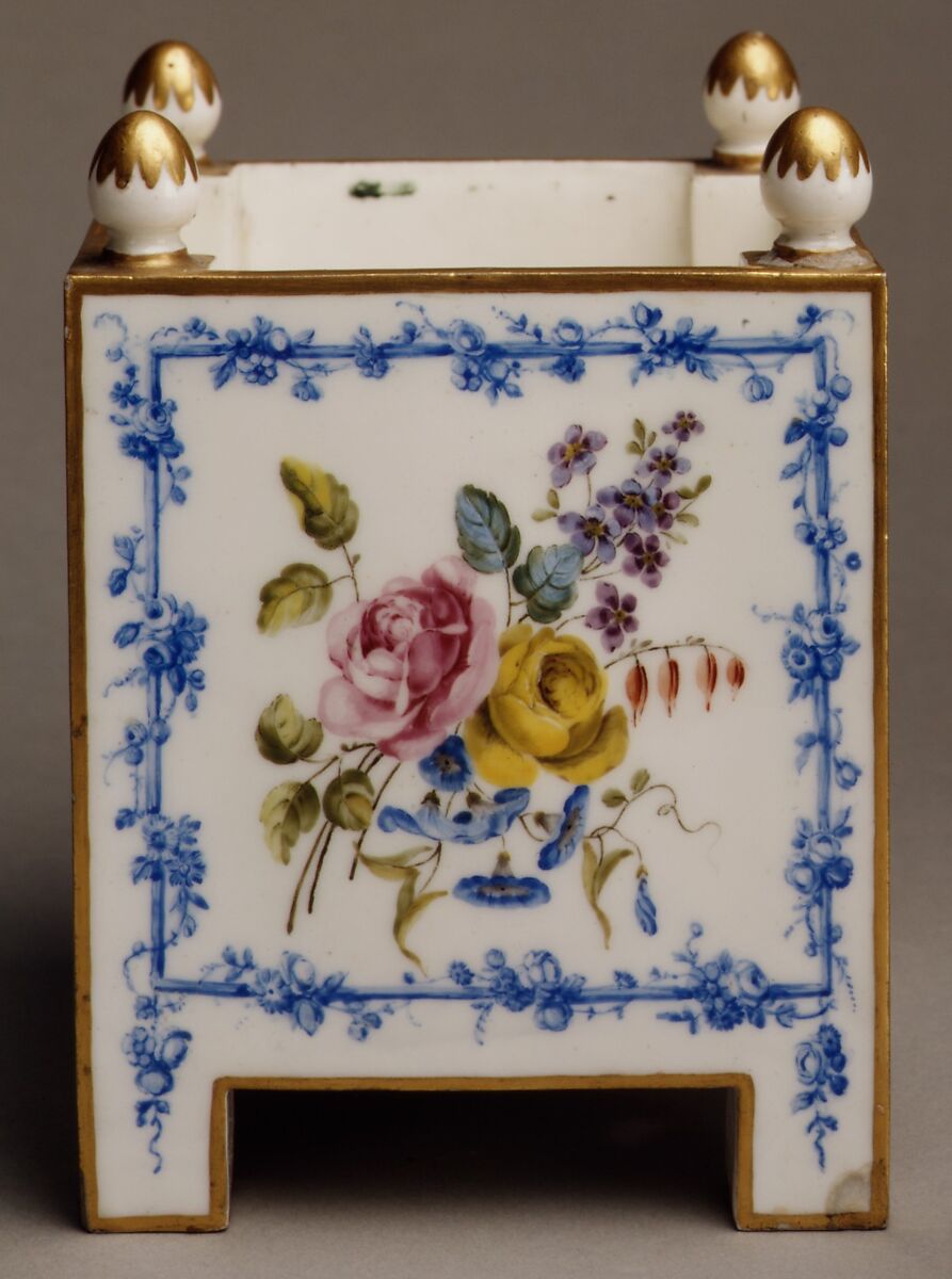Pair of flower pots (caisses carrés), Sèvres Manufactory (French, 1740–present), Soft-paste porcelain, French, Sèvres