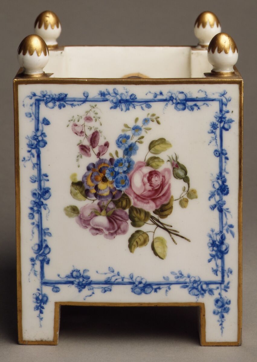 Pair of flower pots (caisses carrés), Sèvres Manufactory (French, 1740–present), Soft-paste porcelain, French, Sèvres
