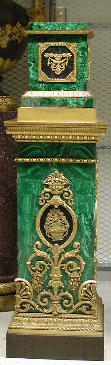 Twelve-light torchère (one of a pair), Pierre Philippe Thomire (French, Paris 1751–1843 Paris), Malachite veneered on copper, patinated bronze, gilt bronze, French 