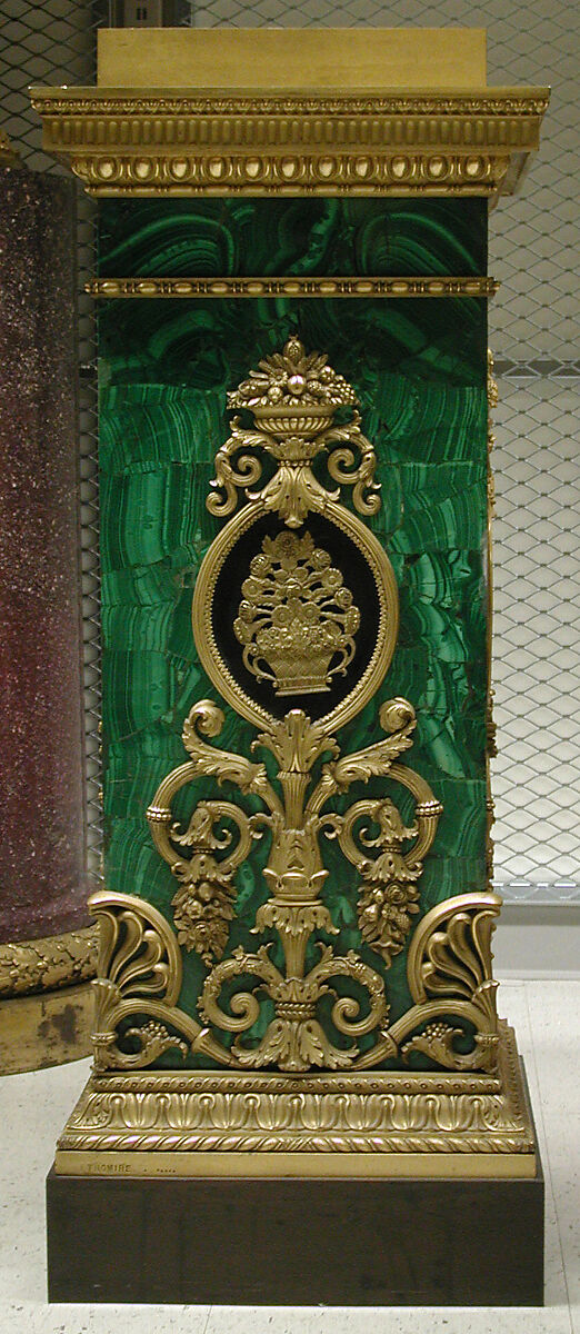 Twelve-light torchère (one of a pair), Pierre Philippe Thomire (French, Paris 1751–1843 Paris), Malachite veneered on copper, patinated bronze, gilt bronze, French