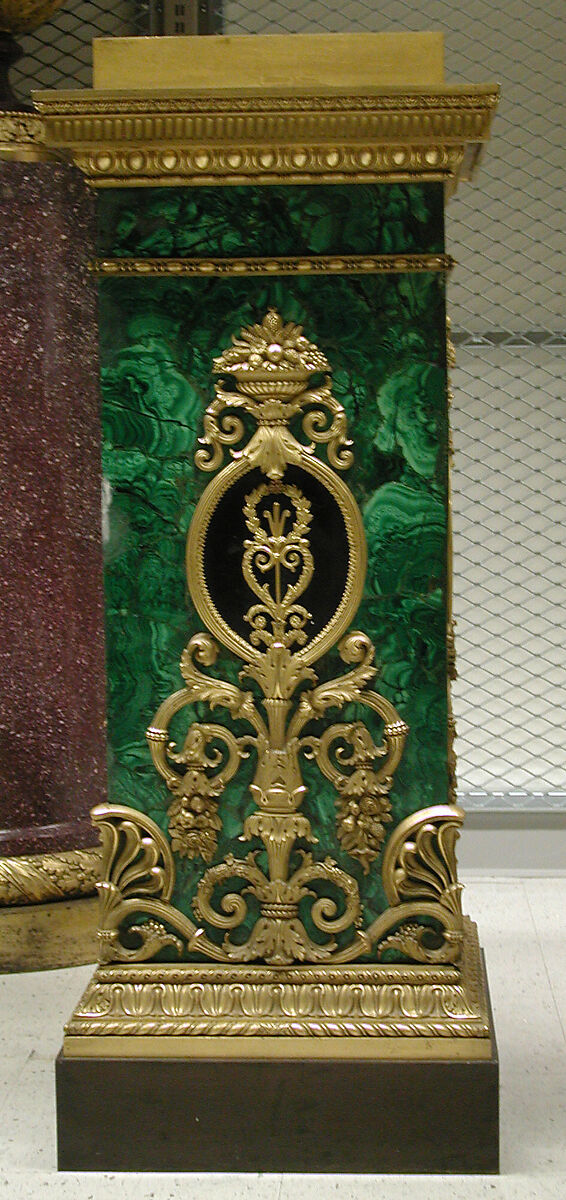 Twelve-light torchère (one of a pair), Pierre Philippe Thomire (French, Paris 1751–1843 Paris), Malachite veneered on copper, patinated bronze, gilt bronze, French