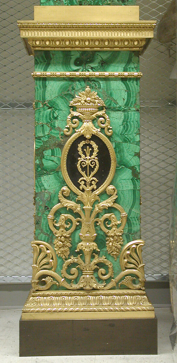 Twelve-light torchère (one of a pair), Pierre Philippe Thomire (French, Paris 1751–1843 Paris), Malachite veneered on copper, patinated bronze, gilt bronze, French