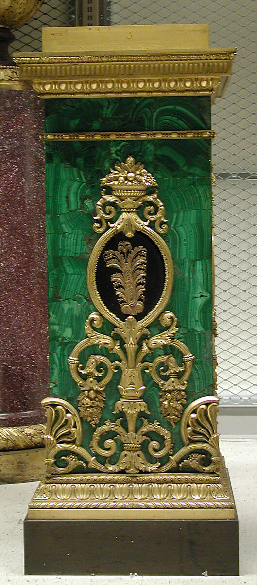 Twelve-light torchère (one of a pair), Pierre Philippe Thomire (French, Paris 1751–1843 Paris), Malachite veneered on copper, patinated bronze, gilt bronze, French