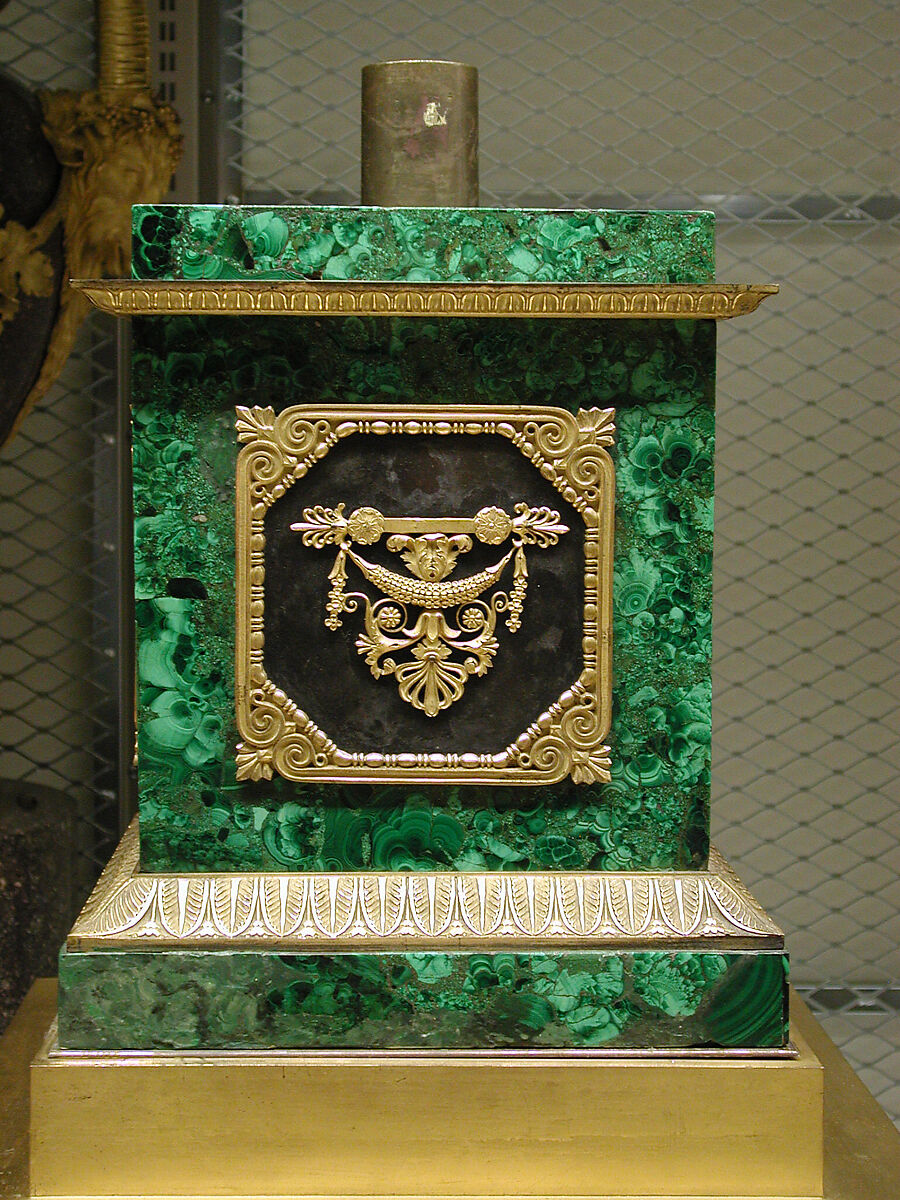 Twelve-light torchère (one of a pair), Pierre Philippe Thomire (French, Paris 1751–1843 Paris), Malachite veneered on copper, patinated bronze, gilt bronze, French
