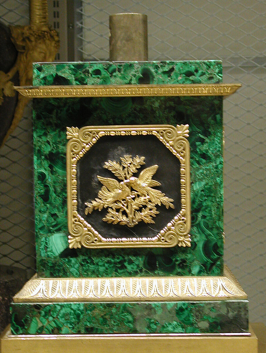 Twelve-light torchère (one of a pair), Pierre Philippe Thomire (French, Paris 1751–1843 Paris), Malachite veneered on copper, patinated bronze, gilt bronze, French