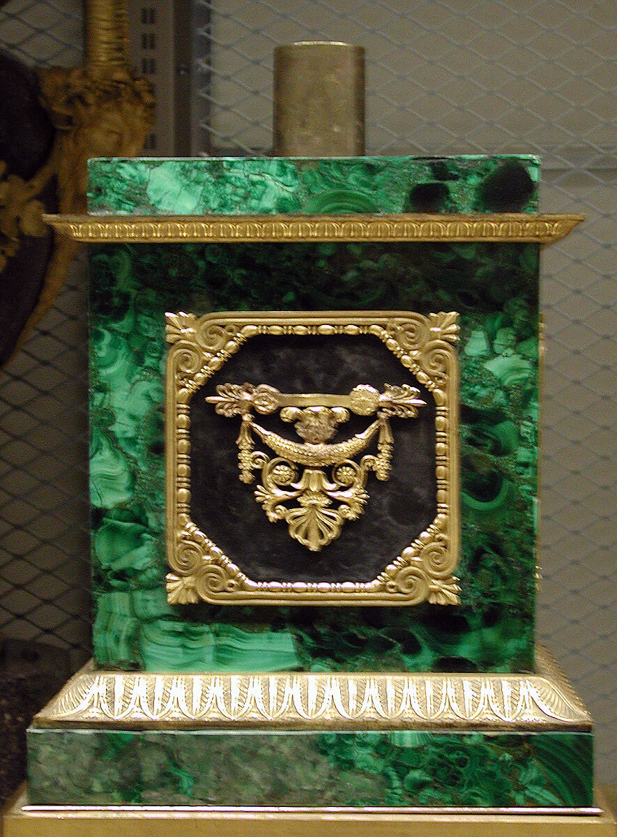 Twelve-light torchère (one of a pair), Pierre Philippe Thomire (French, Paris 1751–1843 Paris), Malachite veneered on copper, patinated bronze, gilt bronze, French