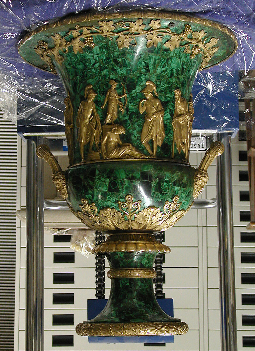 Twelve-light torchère (one of a pair), Pierre Philippe Thomire (French, Paris 1751–1843 Paris), Malachite veneered on copper, patinated bronze, gilt bronze, French