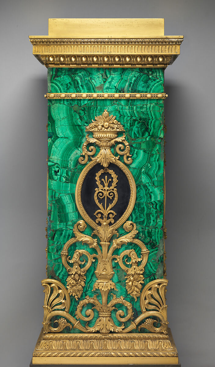 Twelve-light torchère (one of a pair), Pierre Philippe Thomire (French, Paris 1751–1843 Paris), Malachite veneered on copper, patinated bronze, gilt bronze, French 