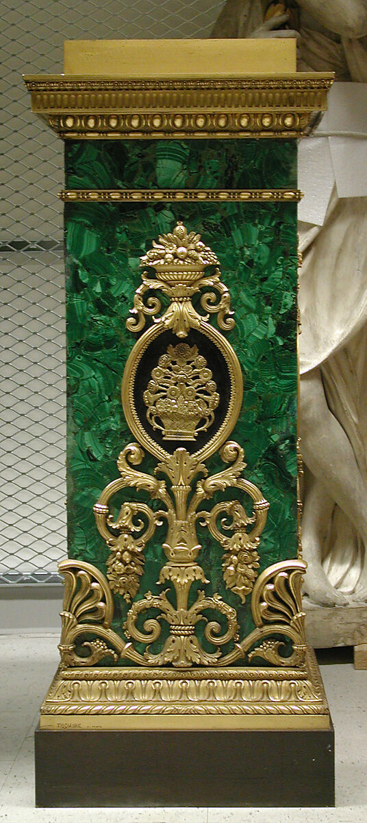 Twelve-light torchère (one of a pair), Pierre Philippe Thomire (French, Paris 1751–1843 Paris), Malachite veneered on copper, patinated bronze, gilt bronze, French