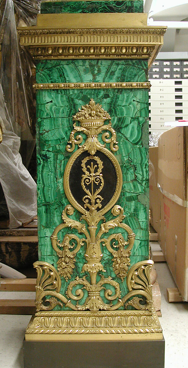 Twelve-light torchère (one of a pair), Pierre Philippe Thomire (French, Paris 1751–1843 Paris), Malachite veneered on copper, patinated bronze, gilt bronze, French