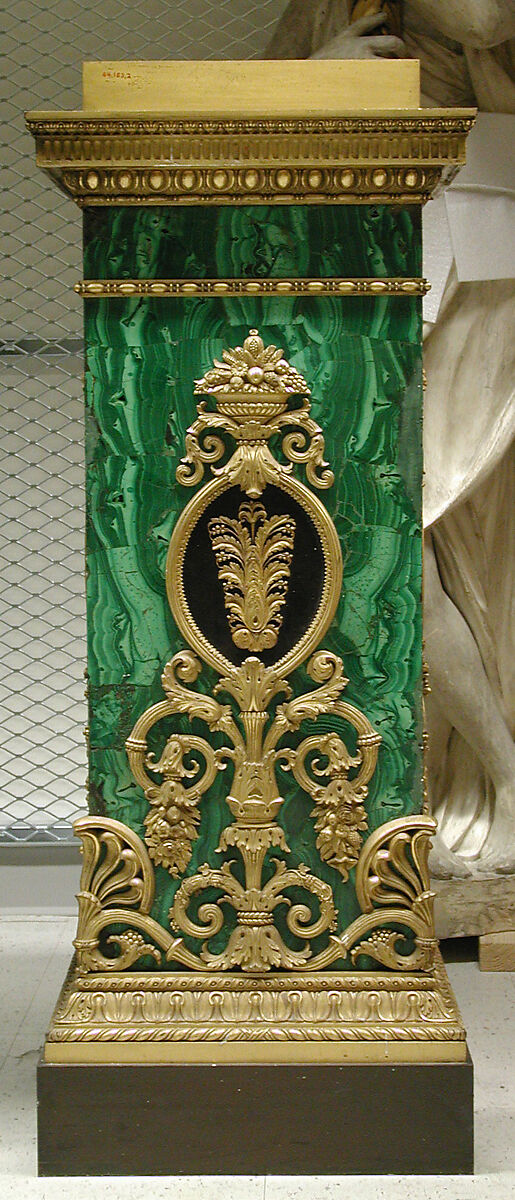 Twelve-light torchère (one of a pair), Pierre Philippe Thomire (French, Paris 1751–1843 Paris), Malachite veneered on copper, patinated bronze, gilt bronze, French