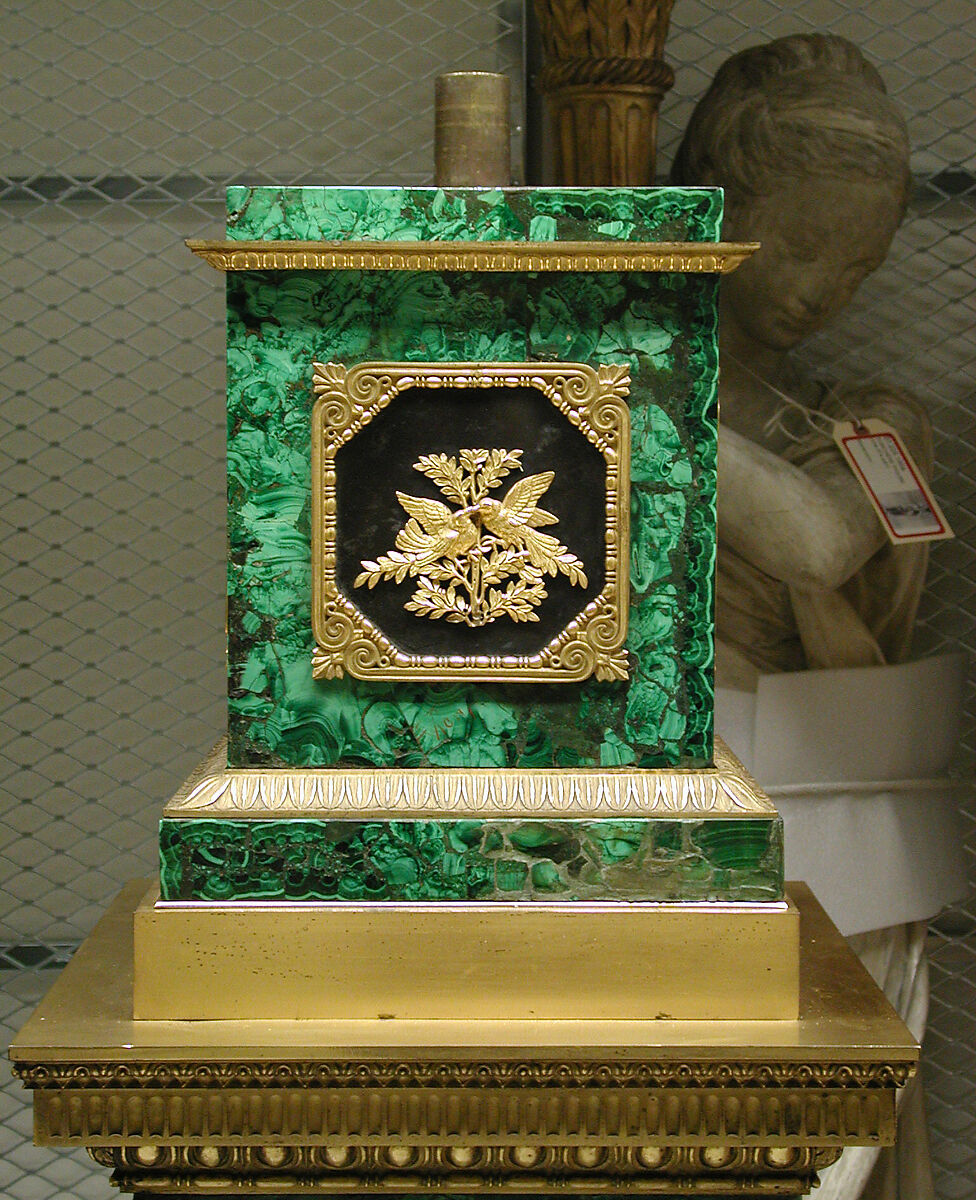 Twelve-light torchère (one of a pair), Pierre Philippe Thomire (French, Paris 1751–1843 Paris), Malachite veneered on copper, patinated bronze, gilt bronze, French