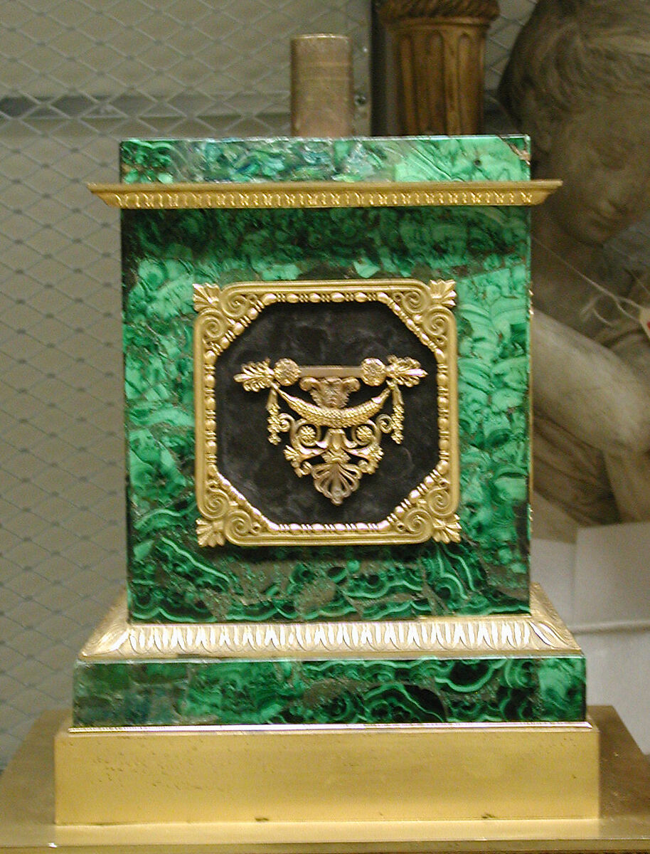 Twelve-light torchère (one of a pair), Pierre Philippe Thomire (French, Paris 1751–1843 Paris), Malachite veneered on copper, patinated bronze, gilt bronze, French