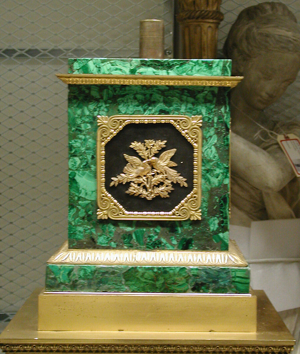 Twelve-light torchère (one of a pair), Pierre Philippe Thomire (French, Paris 1751–1843 Paris), Malachite veneered on copper, patinated bronze, gilt bronze, French