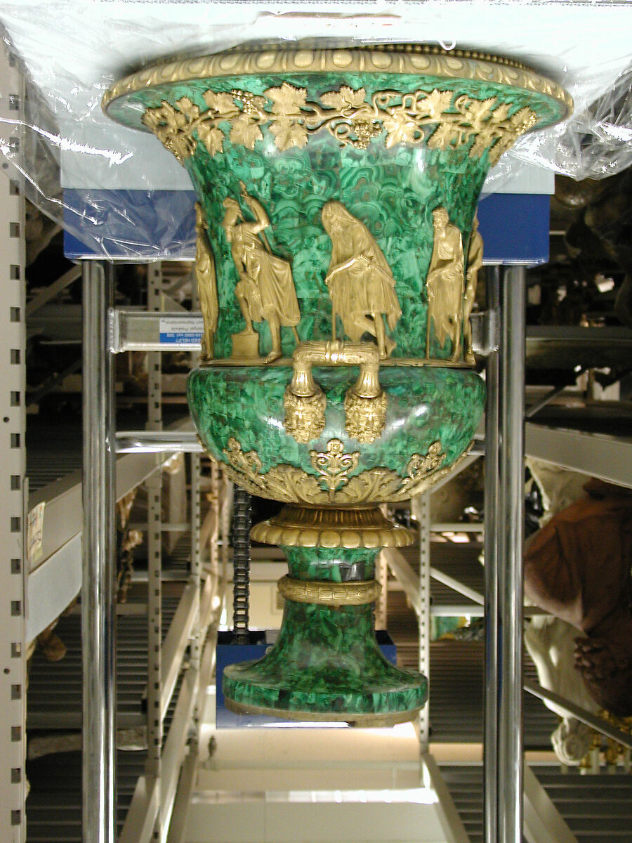 Twelve-light torchère (one of a pair), Pierre Philippe Thomire (French, Paris 1751–1843 Paris), Malachite veneered on copper, patinated bronze, gilt bronze, French